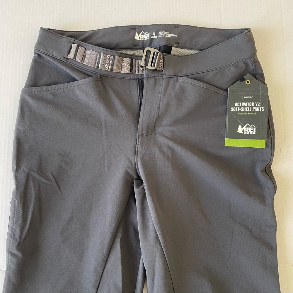 REI Gray Women’s Activator V2 Soft-Shell Straight Leg Pants (altered hem)